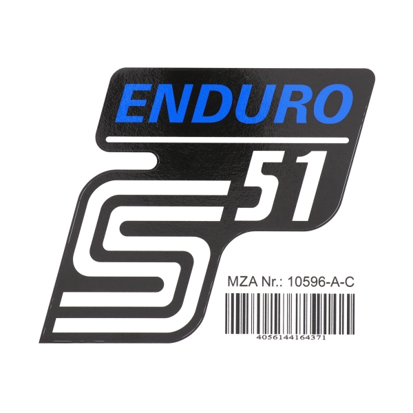 Klebefolie, Aufkleber für Seitendeckel (blau), Simson S51 Enduro